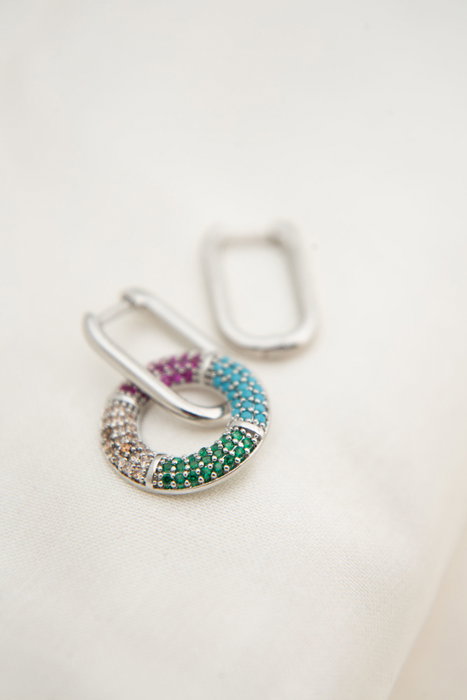 Heliophilia Silver Pendientes de Metal Multicolor con Circón CKP9236
